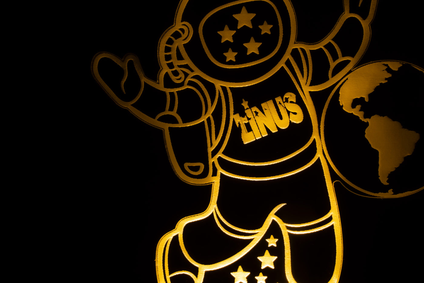 Personalisiertes Nachtlicht als Astronaut aus Acryl
